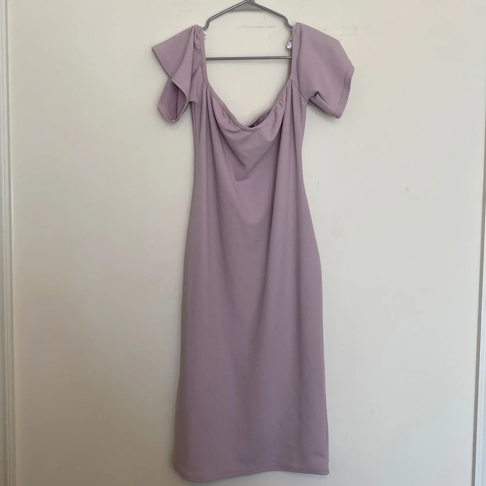 Lovely Lilac Off the Shoulder Dress